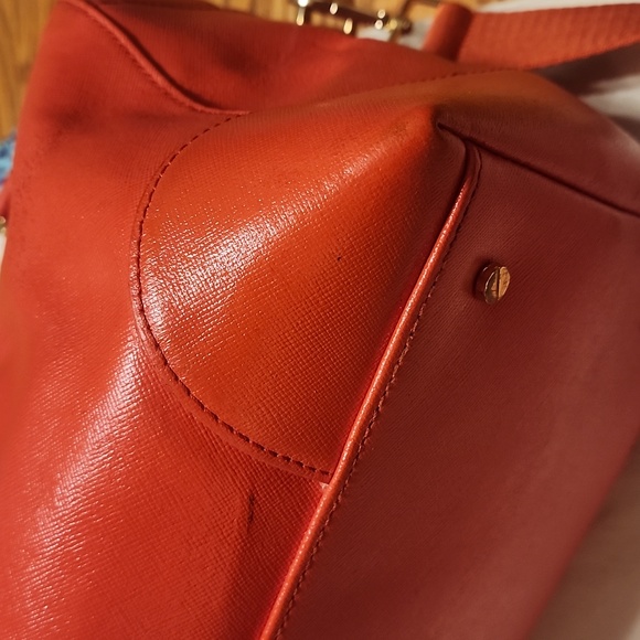 Tory Burch Dark Salmon Leather Robinson Midi Satchel - Picture 3 of 16